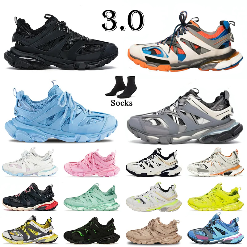 Designer Track 3.0 shoes sneakers for womens casual sport shoe White Black Green Pink Blue Grey Platform Runners Tracks 3 mens trainers size 36-45