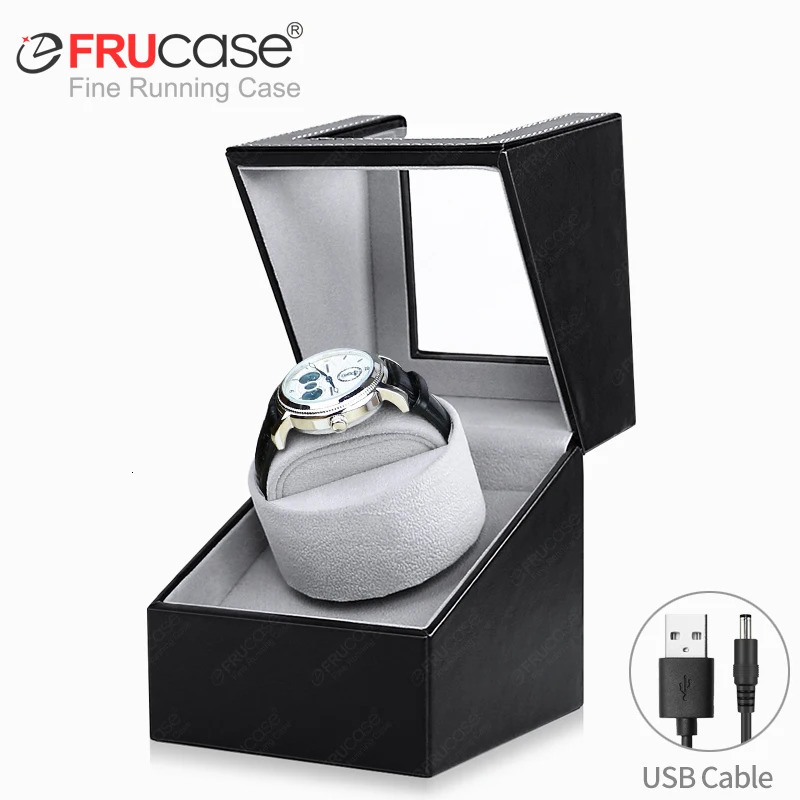 2 Rotation Modes FRUCASE PU Watch Winder for Automatic Watches Watch Box 1-0 / 2-0 241225