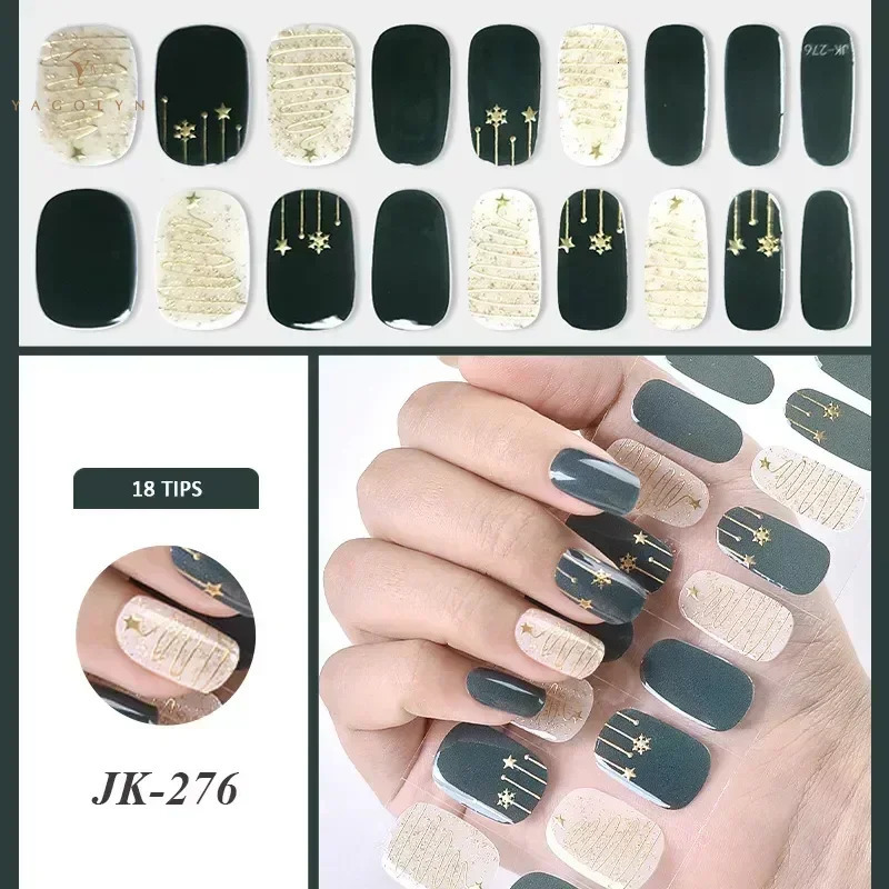 16/20/22Tips French Gel Nail Strips Patch Sliders Adhesive Waterproof Long Lasting Full Cover Gel Nail Stcikers UV Lamp Need 241225