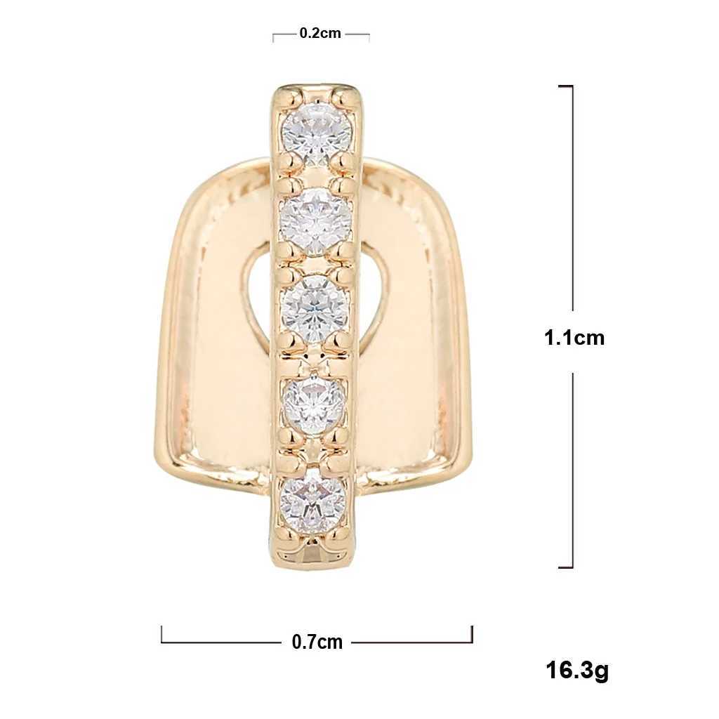 Single Row d Out Micro Pave Full CZ Teeth Grillz Top Bottom Charm Grills For Men Women Hip Hop Charm JewelryXJ241225