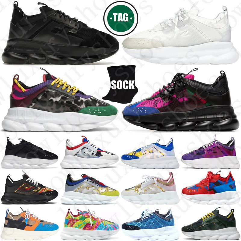 Designer Chain Reaction Sneakers Shoes Chaussure for Men Women Chains White Men Women Trainer Green Scarpe verssace verssce varsace verseace versaces versace2