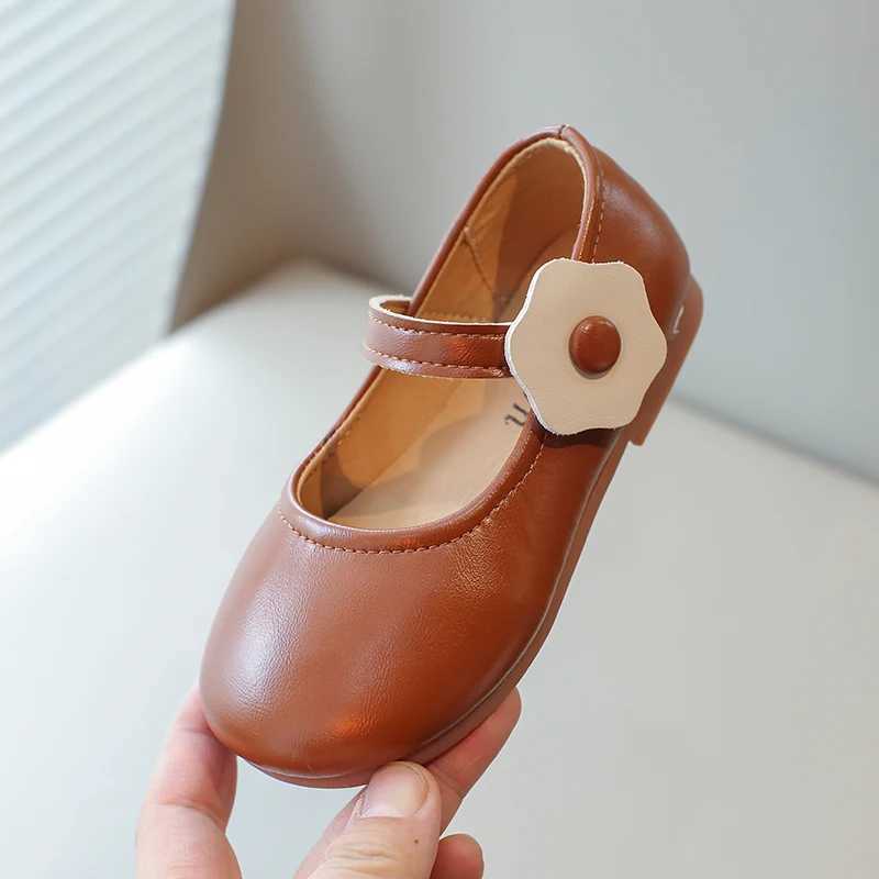 Athletic Outdoor Baby Childrens Sandals Beige Flowers Non-slip Childrens Small Leather Shoes Brown Lightweight Baby Sandals Kids Single Shoes H241223