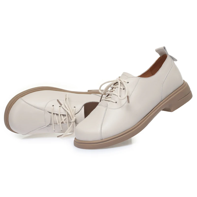 AIYUQI Ladies Shoes Non-slip Autumn Genuine Leather British Style Women Casual Shoes Lace-up Women's Shoes