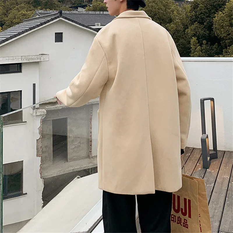 VERSMA Japanese Trendy Causal Vintage Winter Thick Wool Trench Coat Men Autumn Oversized Long Sleeve Male Overcoat Plus Size 5XL 241225