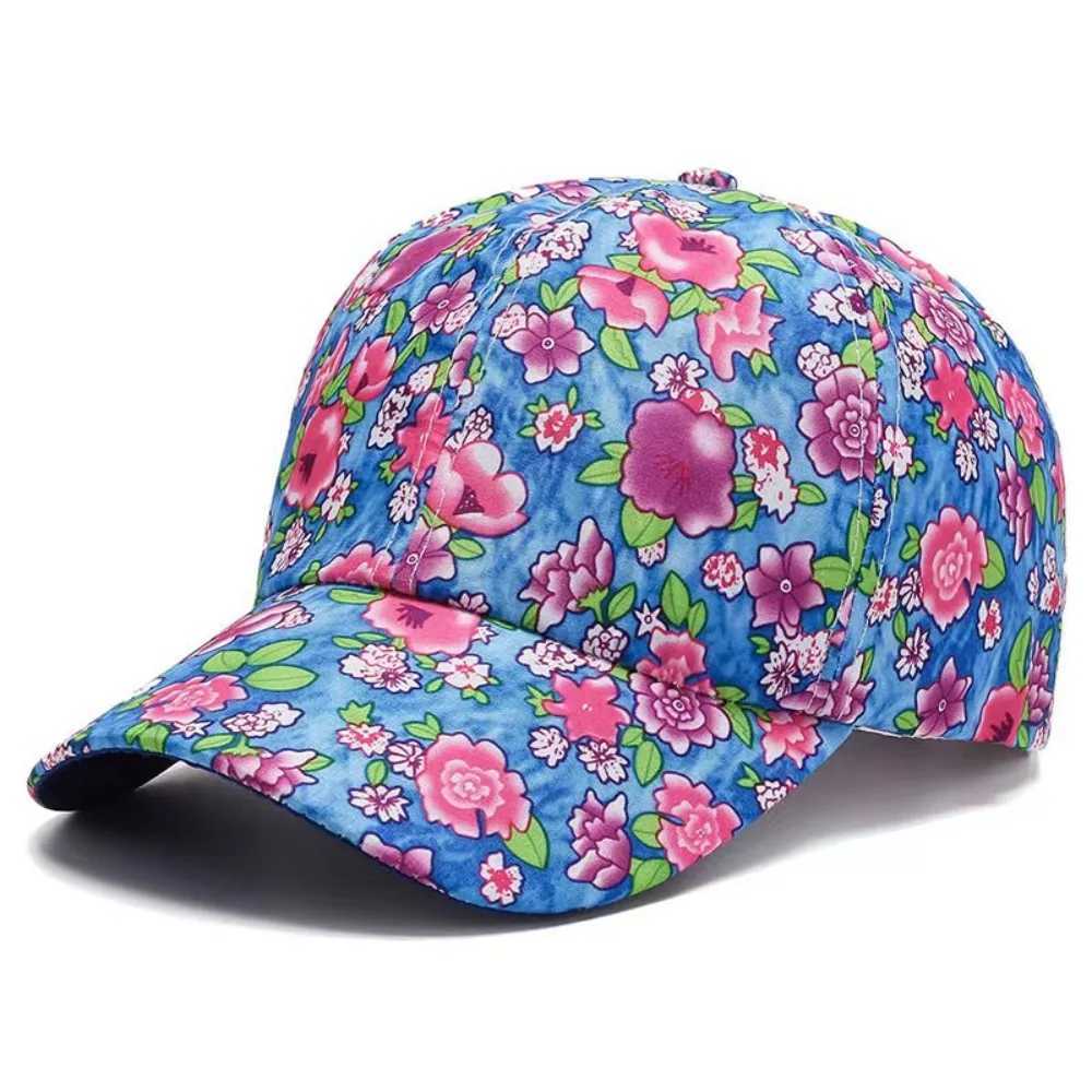 Floral printed cotton baseball cap fashionable adjustable breathable elegant Visors cap casual retro Peaked cap for women W241225