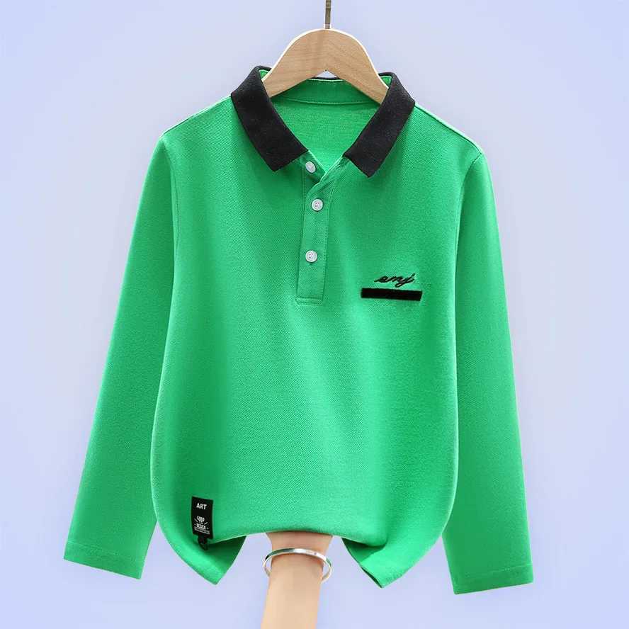Teenager Boys Polo Shirt 2025 New Spring Autumn Kids Casual Long Sleeve Tops for School Childrens 5-14 Years ClothesXJ241225