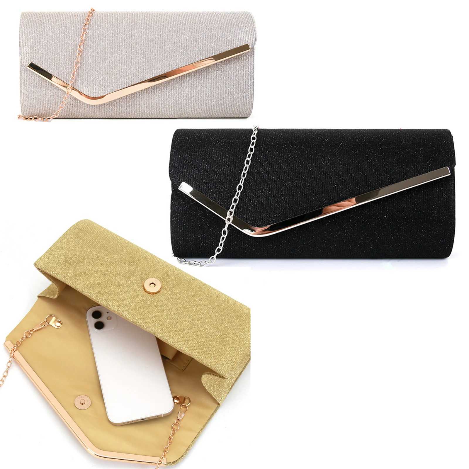 High Quality Fashion womens evening bag metal chain cross body bag clamshell dress shoulder bag versatile clutch T241225