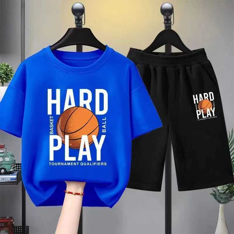 Clothing Sets Summer Baby Boy Clothes Set Children Basketball Printed T-Shirts And Shorts 2 Pieces Suit Kid Fashion Top Bottom TracksuitsY241225Z59I
