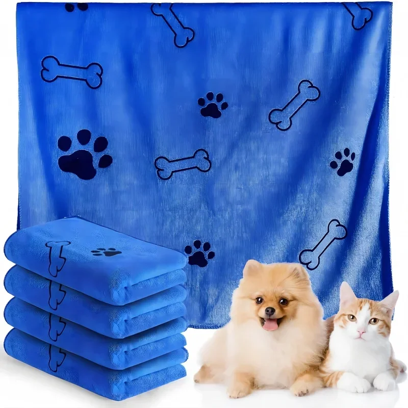 Pet Towel 60x100cm Drying Dog Cat Bath Towel Microfiber Quick-drying Dog Claw Absorbent Blue Grey Bath Towel Pets Bath Products