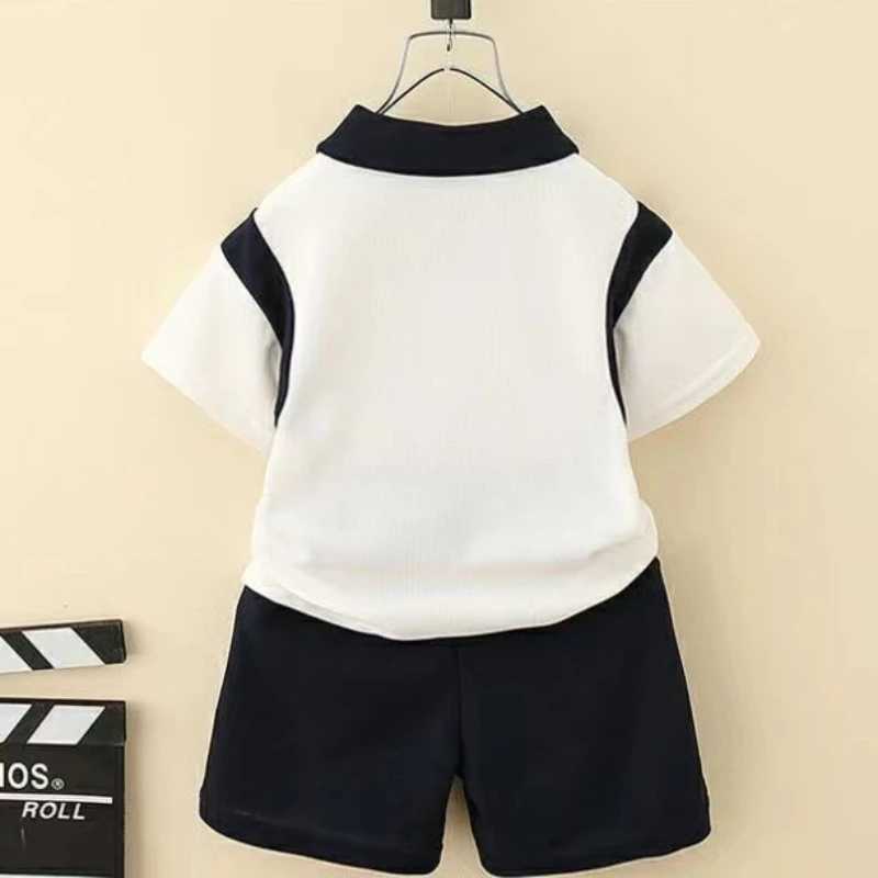 Clothing Sets Summer Baby Girls Clothes Set Children Lapel T-shirts and Shorts 2 Pieces Suits Kid Printed Letter Top Bottom Outfits TracksuitsY241225Z