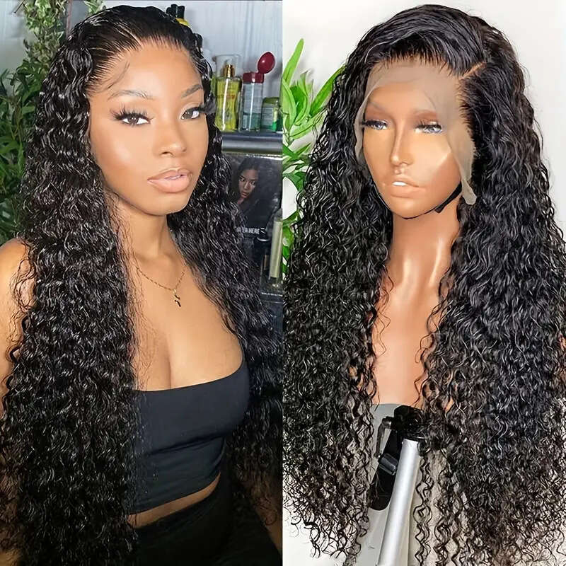 13 * 4 Front Lace Wig Women's Medium Split Large Wave Long Curled Hair Natural Full Headset Kq1 Kq1