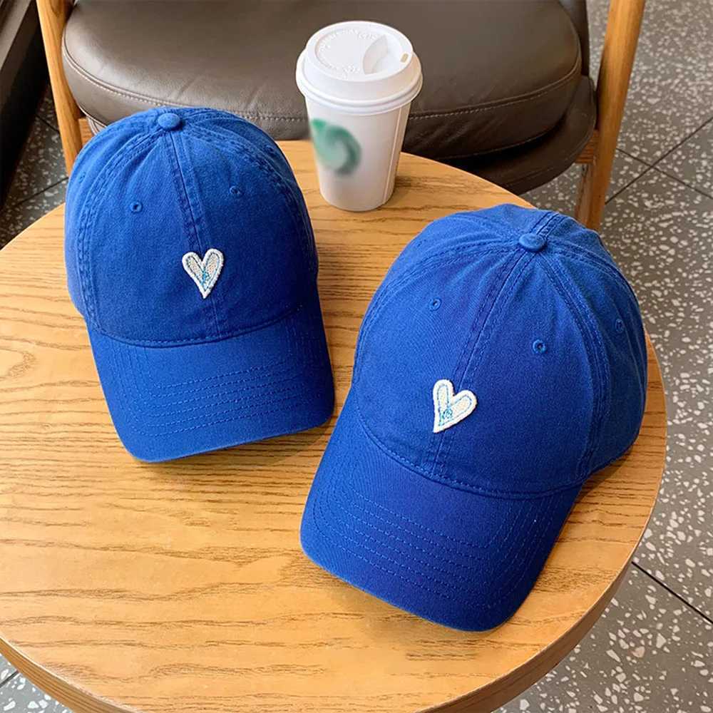 Retro Love Heart Baseball Hat Womens Heart Embroidered Wide Brim Hat Soft Top Sunshade Hat Outdoor Sports Sunshade Hat W241225