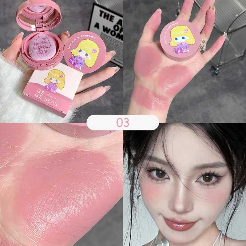 Girls Air Cushion B Cream Strawberry Pink Face Ber Natural Matte Cheek Tint Rouge Contour Mousse B with Sponge PuffXJ241225
