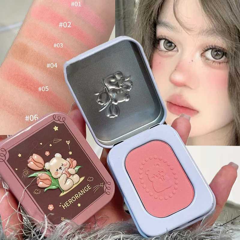 Bear B Powder Palette Natural Matte Brown Series Brighten Cheeks Shading Ber Rubor Rouge Korean Makeup CosmeticsXJ241225