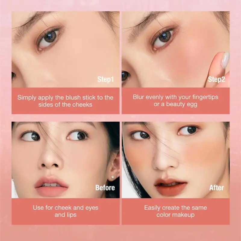 6 Colors Rouge Cheeks Contouring B Stick Multi-function Waterproof Lasting Ber Brightening Ber Cream Natural MakeupXJ241225