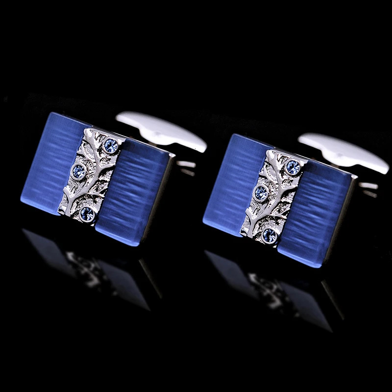 KFLK Jewelry shirt cufflinks for mens er Blue Cuff link male wedding Button male High Quality guests 241225