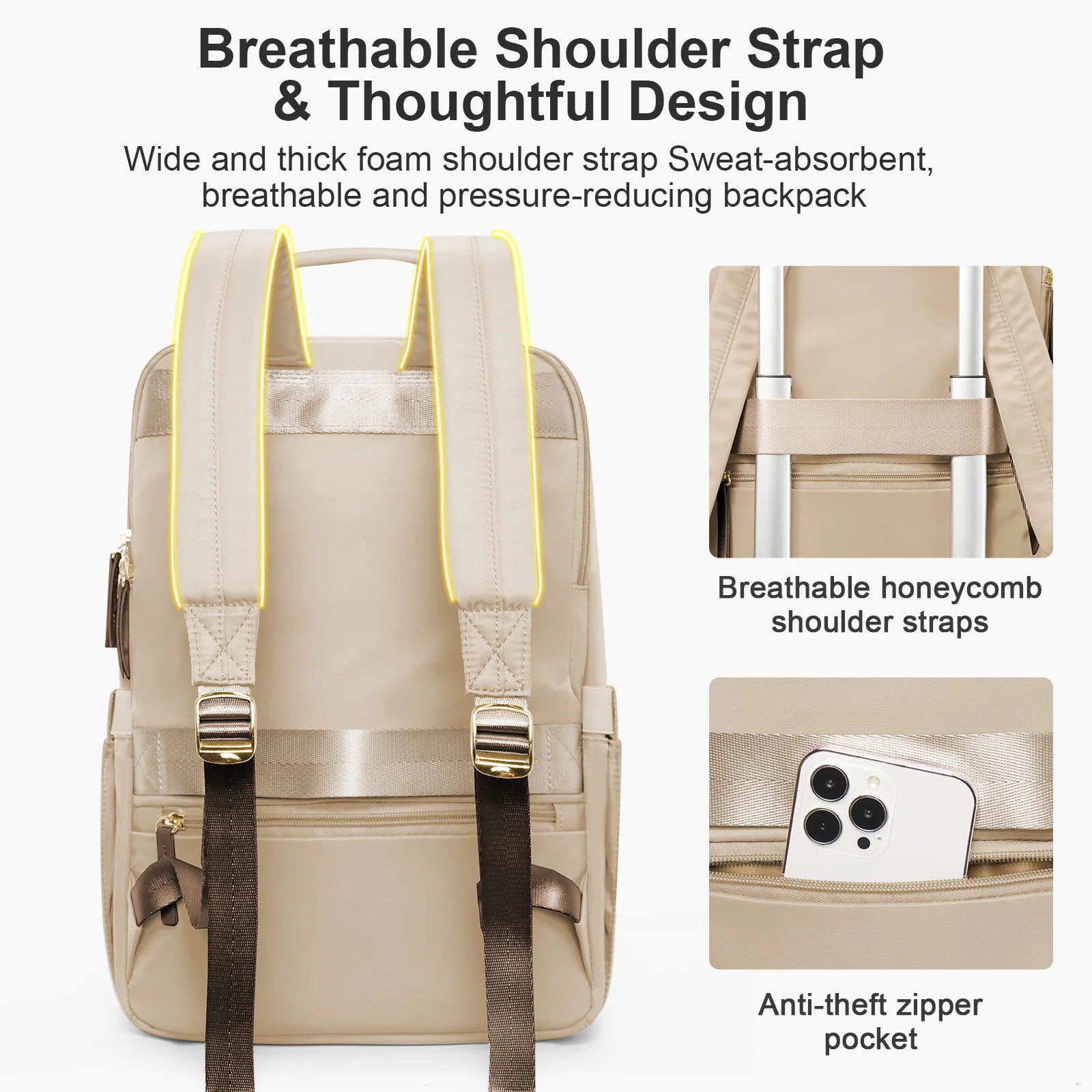 Fashionable travel casual Laptop anti-theft backpack fashionable large capacity backpack college student backpack for women-mw 241225