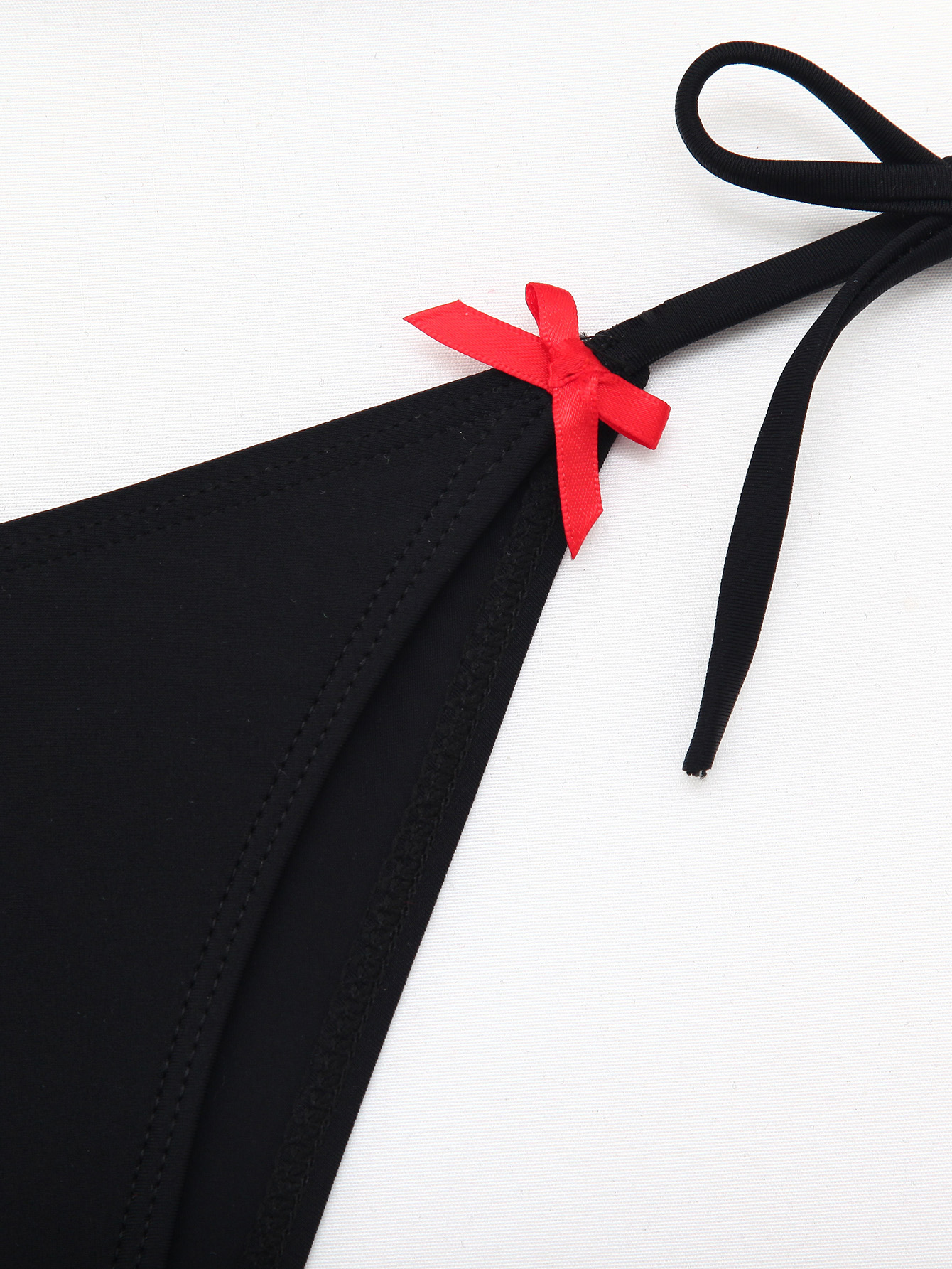 Cute Bowknot Bikini Sexy Swimsuit Women Lace up Bikinis Set Tie Side Swimwear Solid Black Beach Wear Bathing Suits Brasilian maillot de bain