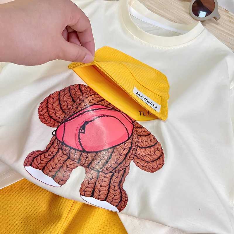 Clothing Sets Summer Baby Girl Clothes Kid Boy Cartoon Bear T-Shirts Shorts Suit Children Girl Short Sleeve Top and Bottom 2 Pieces SetY241225RIMV