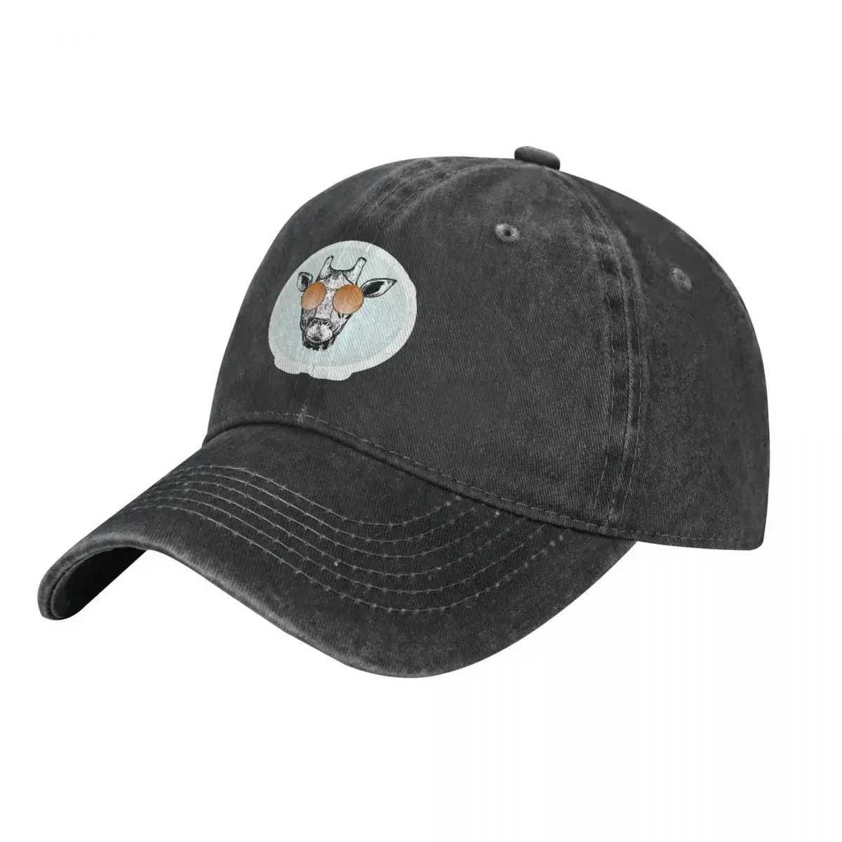 Summer Cap Sun Visor Giraffe In Sunglasses Hip Hop Cap Animal Cowboy Hat Peaked Hats W241225