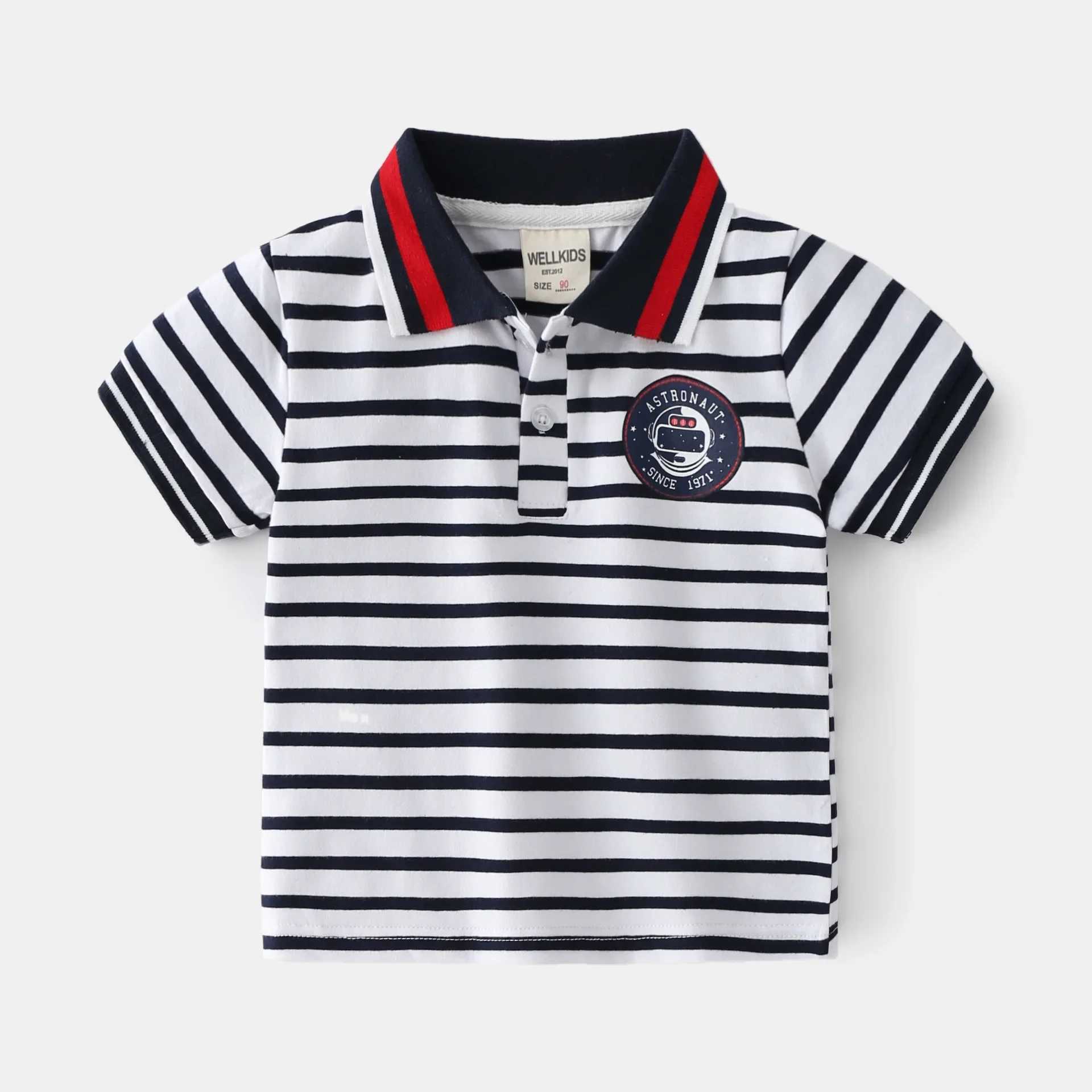 Boys Polo Shirt Short Sleeve Summer 90-130 CM Children Tops Wear Kids Tees Soft Boys Shirts Costumes 4-6YXJ241225