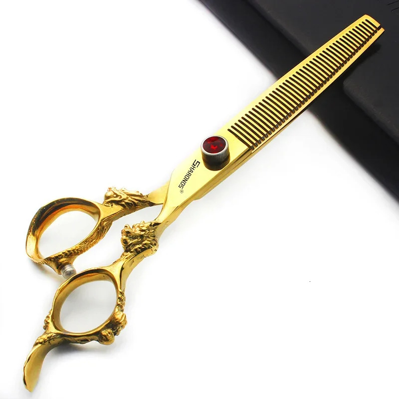 German 440 Professional Hairdressing Scissors for Hairdressing Professionals 7-inch Flat Cutting Teeth Cutting Set. 241225