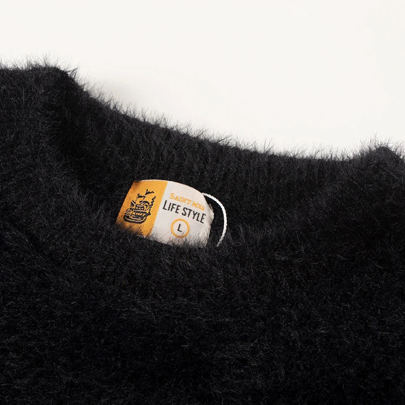 High Quality Beautiful SAINT Pullover Winter Fashion Casual Wash To Make Old Saint Crewneck Sweater Men Women Same Style 241225