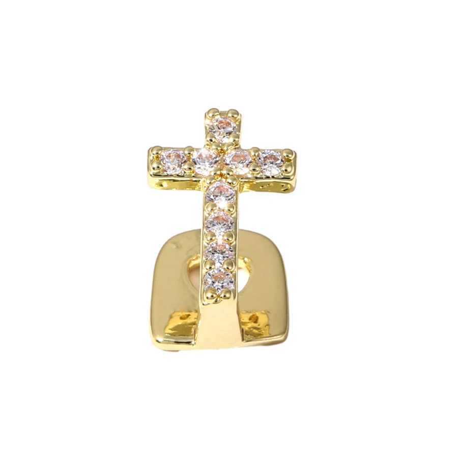 Small Cross d Out Teeth Grillz Hip Hop Top Bottom Grills Dental Mouth Punk Teeth Cs Cosplay PartyXJ241225