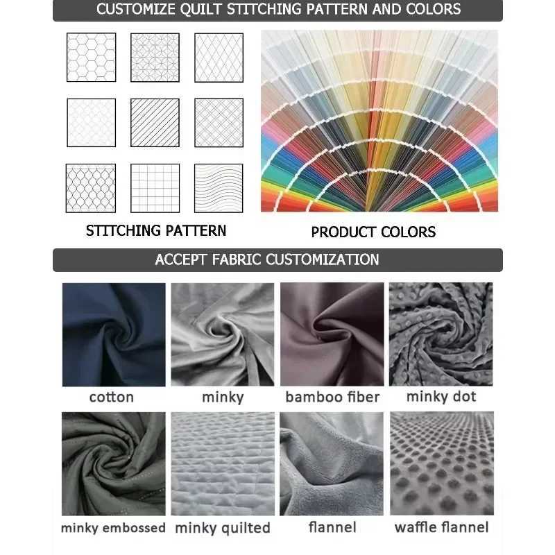 15lbs 20lbs 25lbs cotton Anxiety autism adult heavy weighted gravity blanket for adults therapy C251225