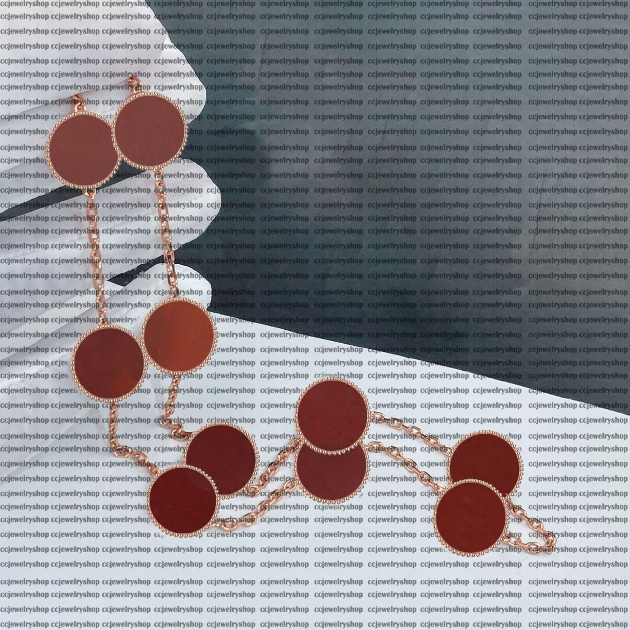 45CM-Fashion Classic Agate Clover Necklace Long Ten 10 Flowers Pendant Mother-of-Pearl for Women&Girl Valentine's Mother's Day Jewelry Gift charm-1