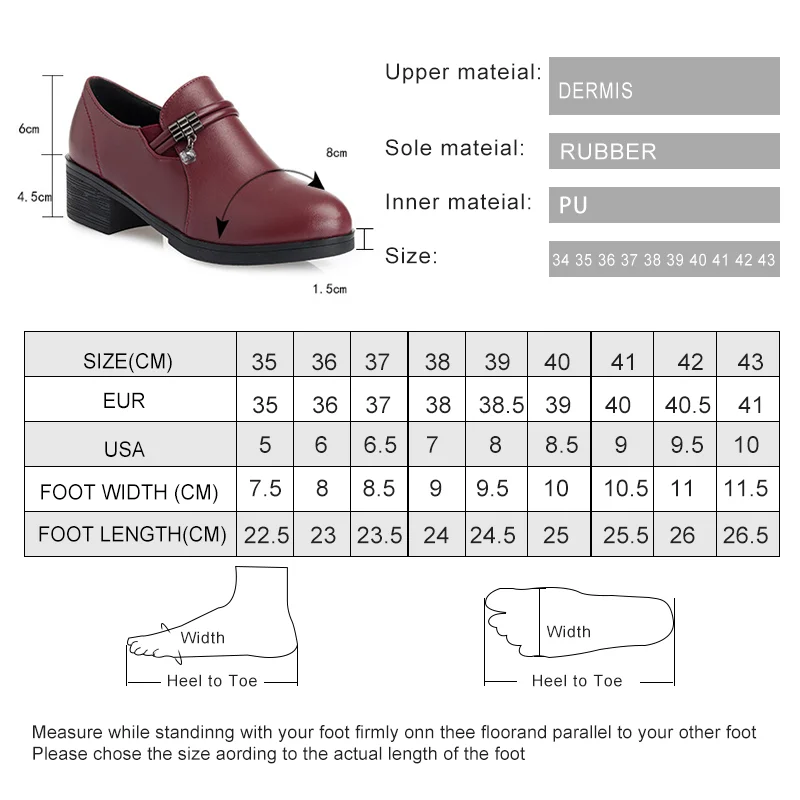 AIYUQI Women Dress Shoes Spring Genuine Leather Women Office Shoes Large Size Mid Heel Women Commuter Shoes