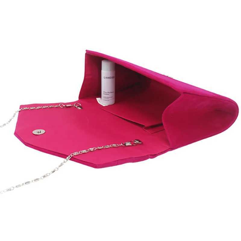 Satin envelope clutch handbag PU leather solid color womens evening dress party wallet square mini wedding bride shoulder messenger bag Z241225