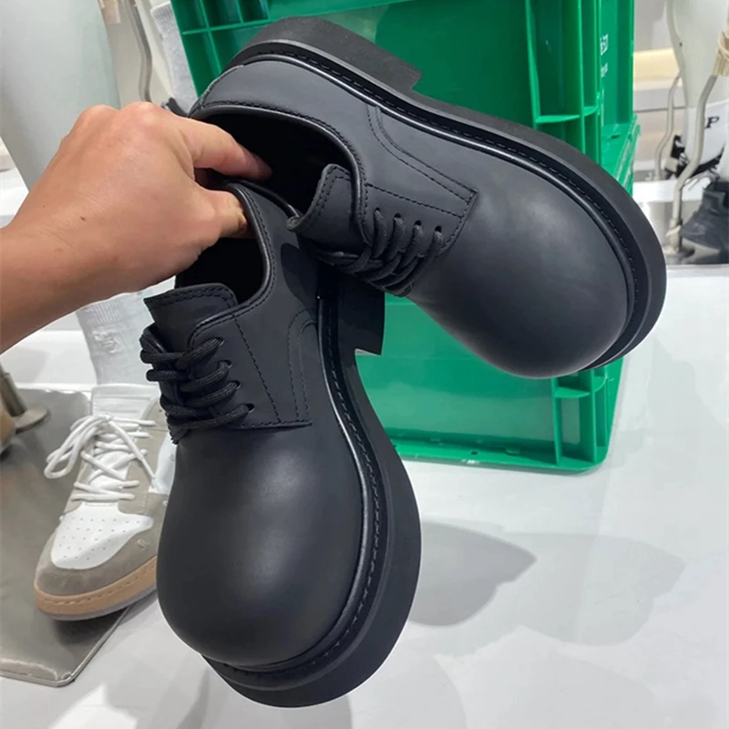 AIYUQI Big Head Female Shoes Derby Shoes Women's Large Size Lace-up Loafers Women