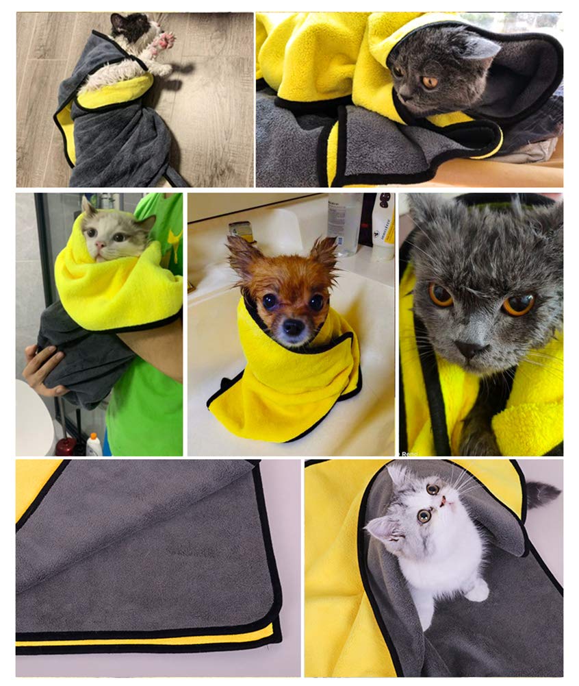 Pet Dog Absorbent Towel Microfiber Dog Bathing Towel Dog Bathrobes Wiping Cloth