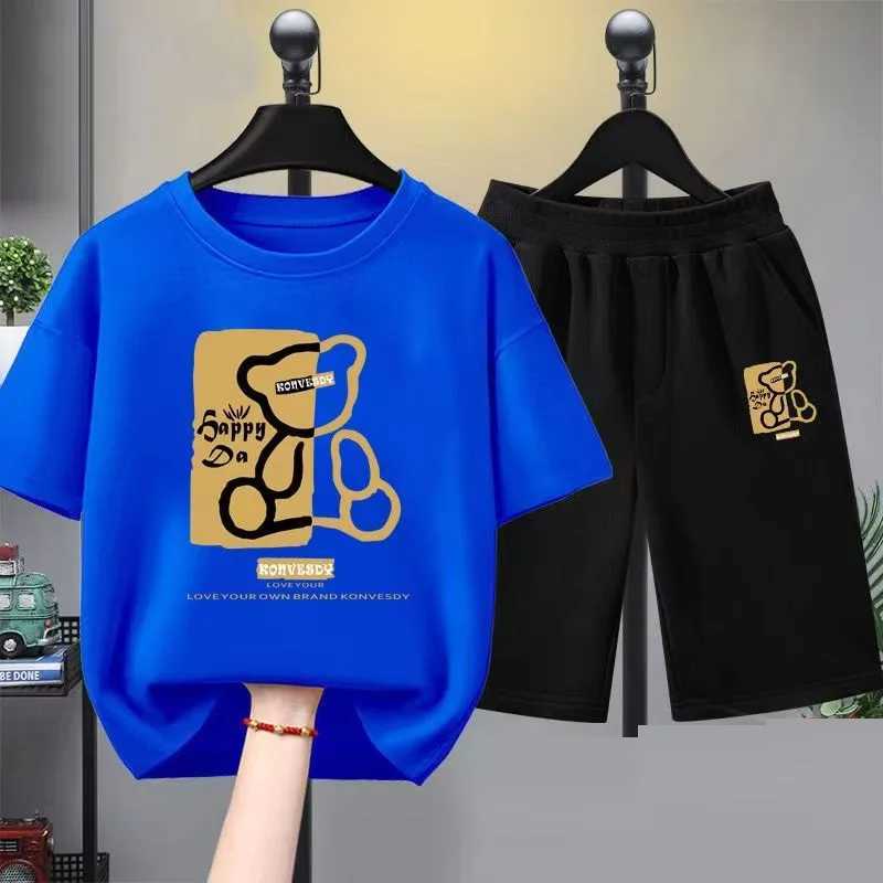 Clothing Sets Summer Baby Girl Clothes Set Children Boy Cartoon Printed T-shirts and Shorts 2 Pieces Suit Kid Short Sleeve Top Bottom OutfitsY241225XI