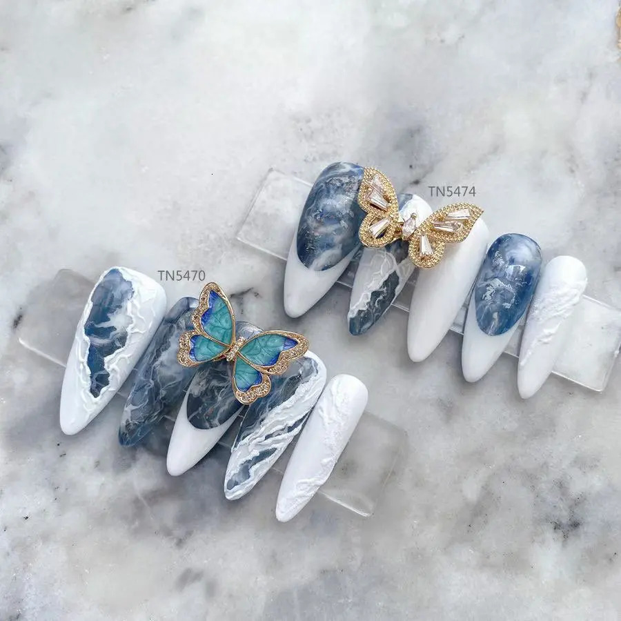 10pcs Flying Shaking Butterfly Zircon Alloy Nail Art Crystals Rhinestone Decorations Charms Jewelry Nails Accessories Supplies 241225