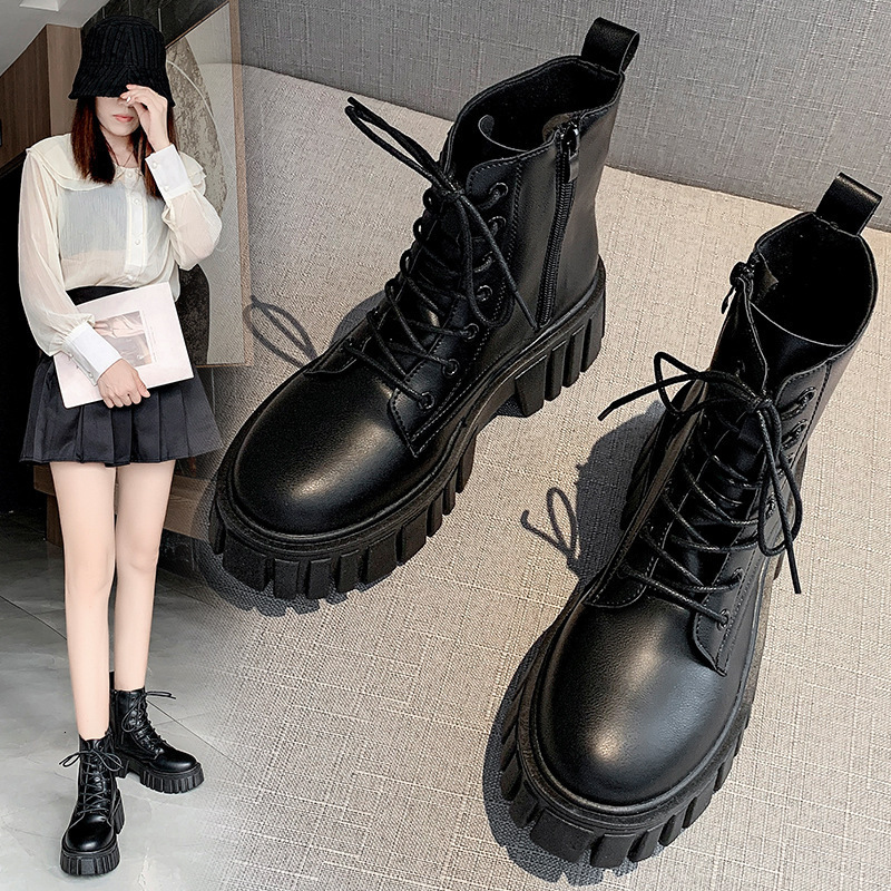Lace Ddmywed Thick Up Martin Women Autumn And Winter Version Leather Faced Boots Comfortable Soft Soled S Midsole Chinese Brand Shoes F Ddmysaturn