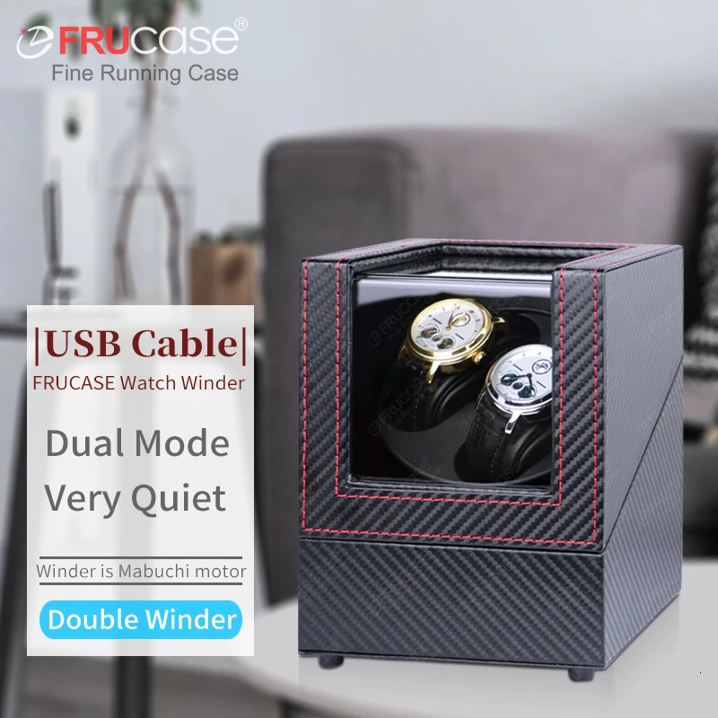 2 Rotation Modes FRUCASE PU Watch Winder for Automatic Watches Watch Box 1-0 / 2-0 241225