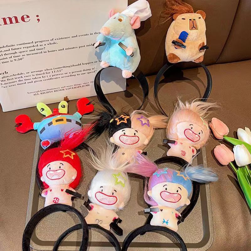 Cute Toothed Doll Cooking Mouse King Hair Hoop Funny Cartoon Constellation Doll New Internet Celebrity Face Wash Headband