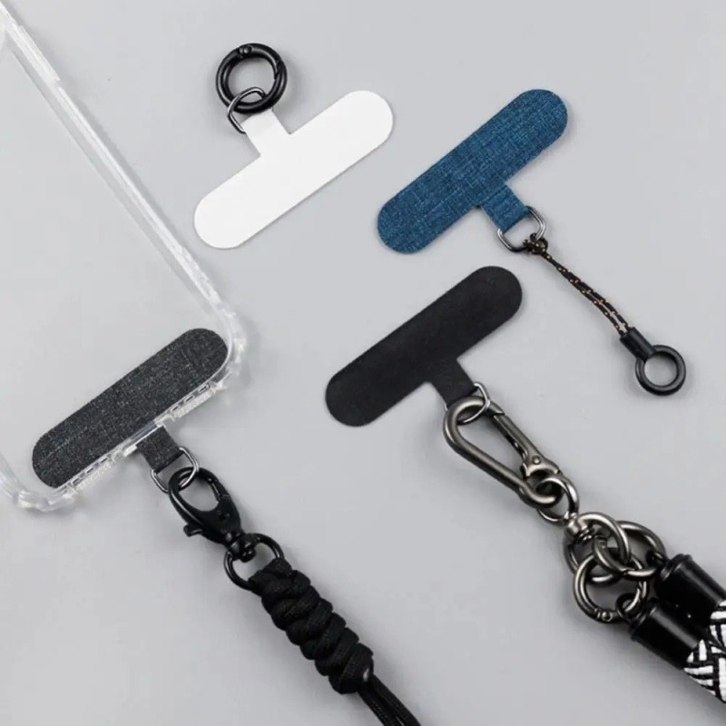 Customization LOGO Detachable Phone Hanging Cord Strap Nylon Patch Tether Pad Mobile Phone Anti-lost Lanyard Card Gasket Replacement