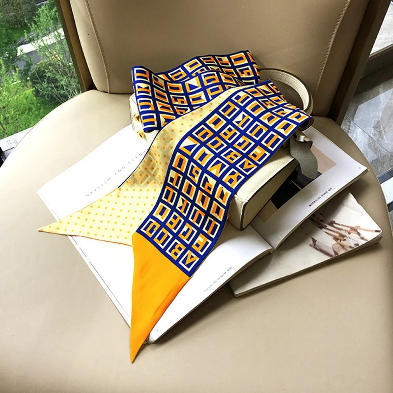 Long faux Silk Ribbon Neckerchief 180*10cm Head Hair Scarfs Hat Bag Scarves 241225