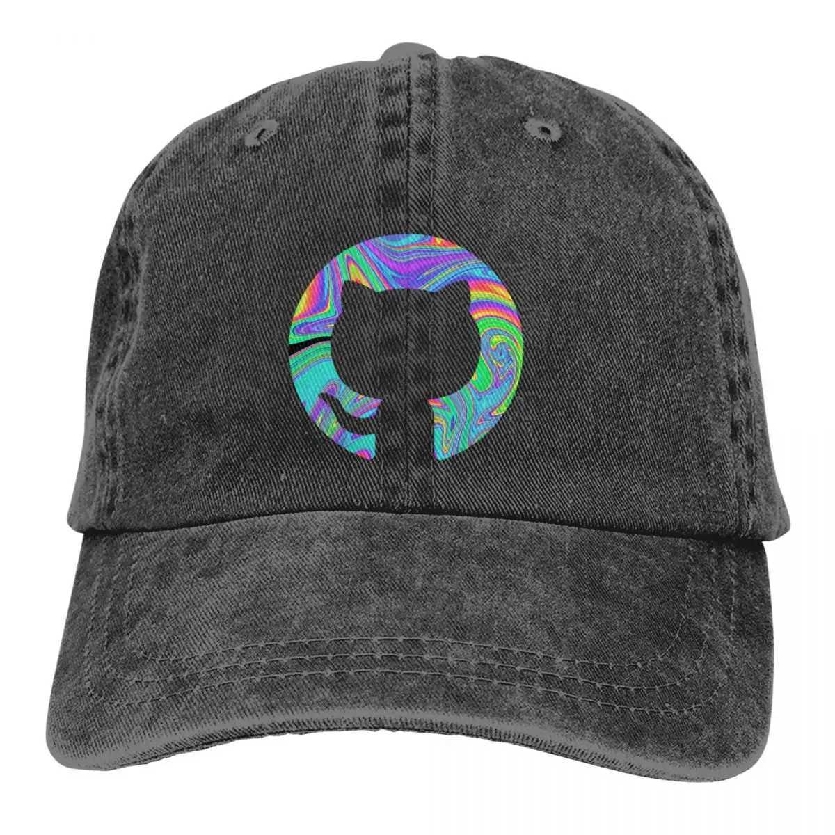 Psychedelic Github Baseball Hat Peaked Hat Python Linux Code Mens Sunshade Hat W241225
