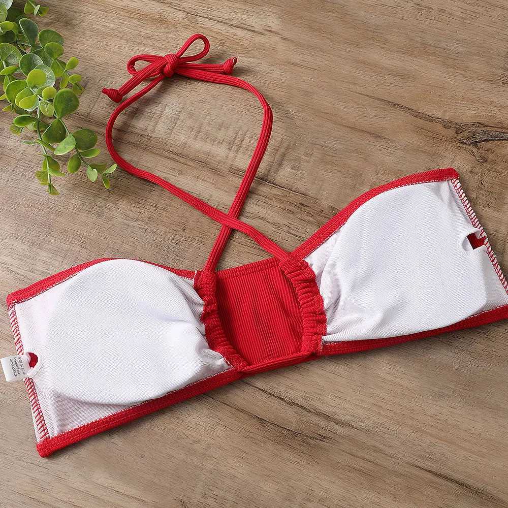 Sexy swimsuit womens 2022 new two-piece bikini womens swimsuit beach swimsuit womens split swimsuitW241225