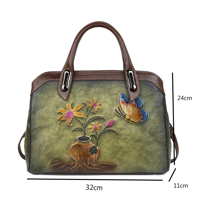 MOTAORA Vintage Women Shoulder Bags Genuine Leather Retro Ladies Handbags For Female Handmade Emed Women's Bag 2024 Trend