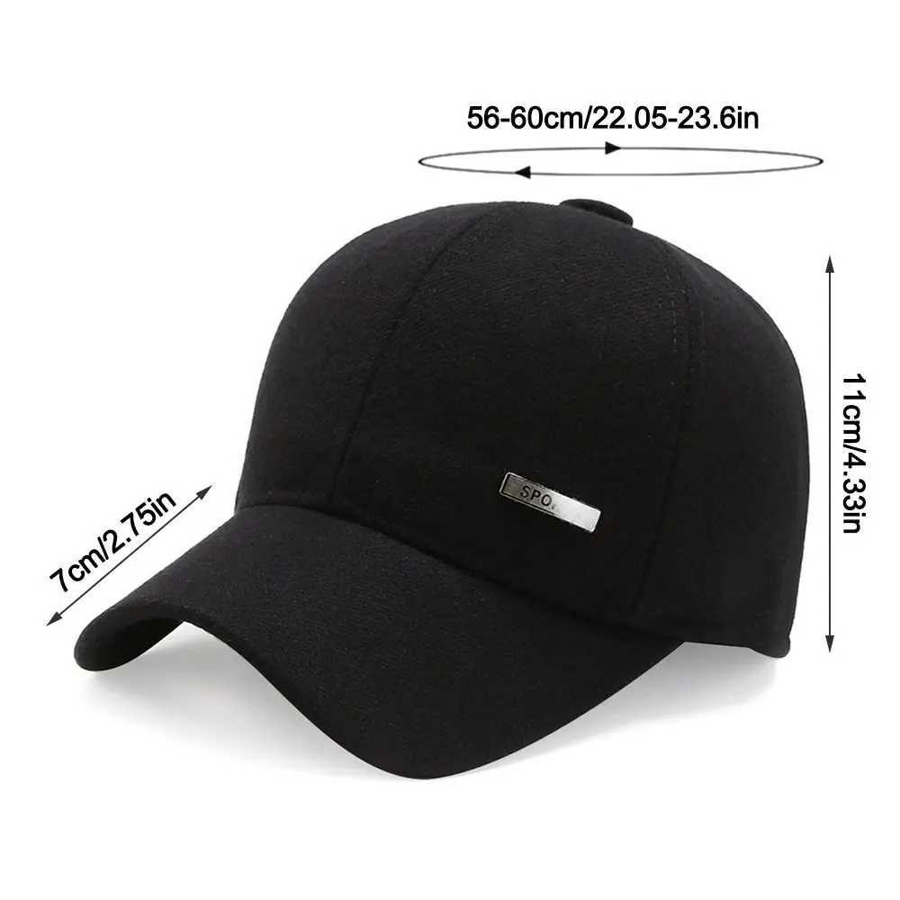 Fashionable breathable baseball cap big head leather cap sports cap warm ear protection duck tongue cap W241225