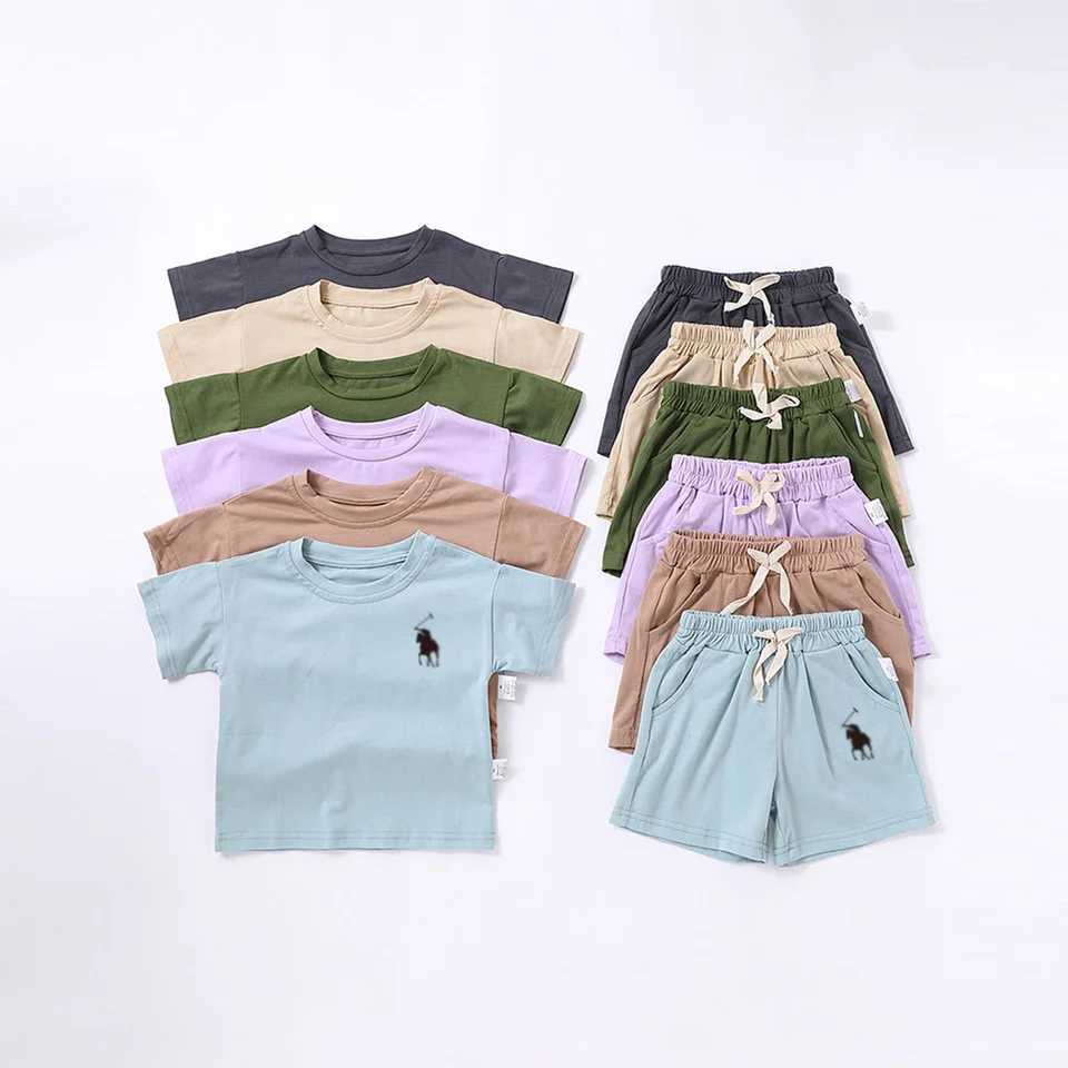 Clothing Sets Toddler Summer Printed Suit Childrens Casual Round Neck Short Sleeve T-Shirt + Shorts Set 0-6YY241225NYSS