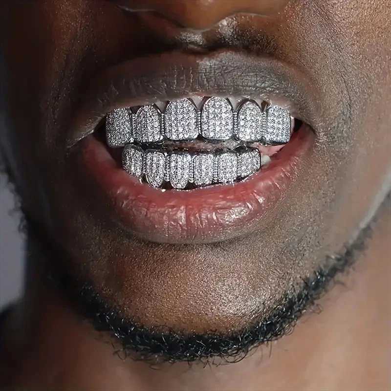 1Pc/Set Hip Hop Bling Teeth Grills Set Unisex Top Bottom Mouth Teeth Grills Tooth C Removable Dental Fashion AccoriesXJ241225