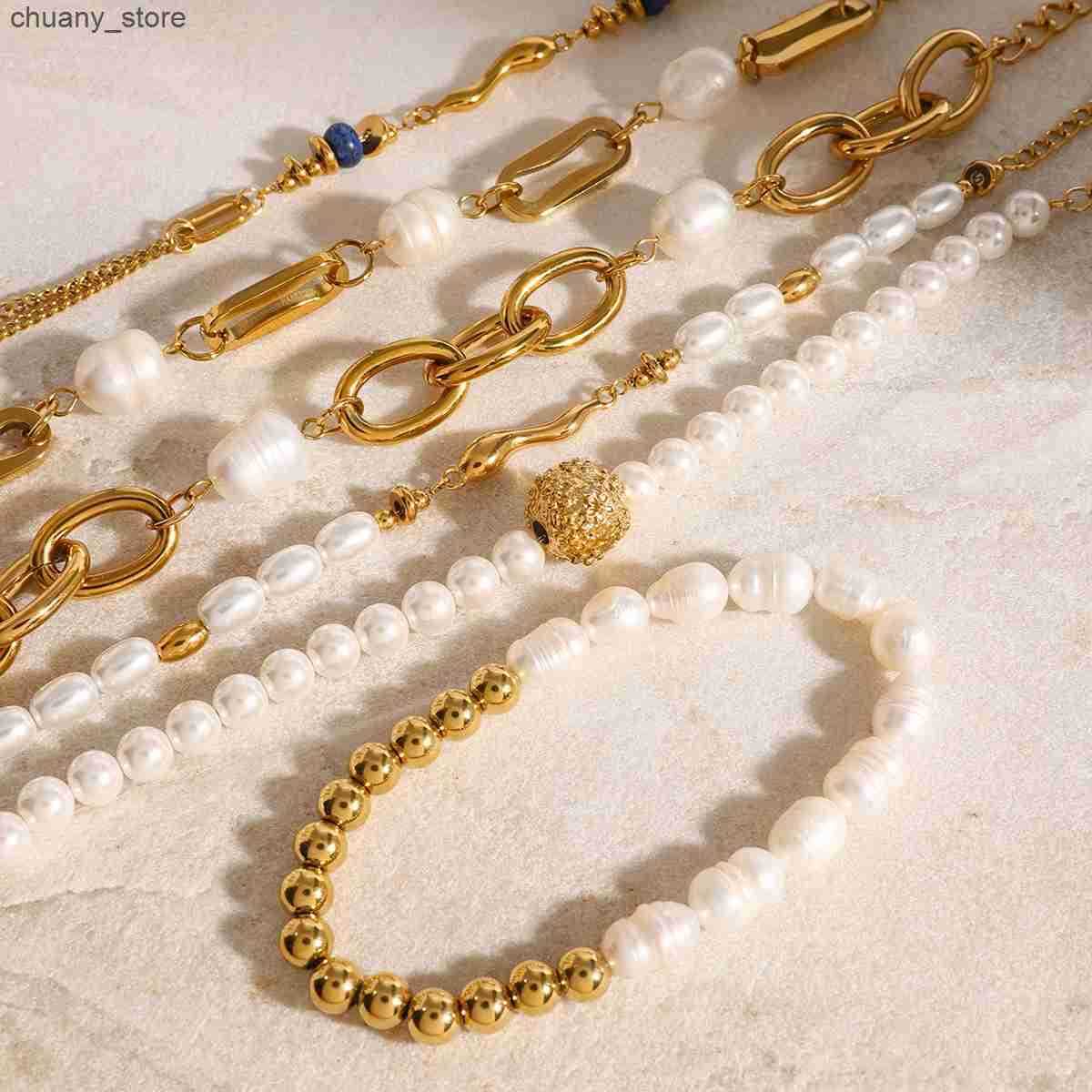 Chain Uworld Coin Pearl Gift for Her Baroque Pearl Wedding Jewelry Elegant Pearl Modern Jewelry L240910