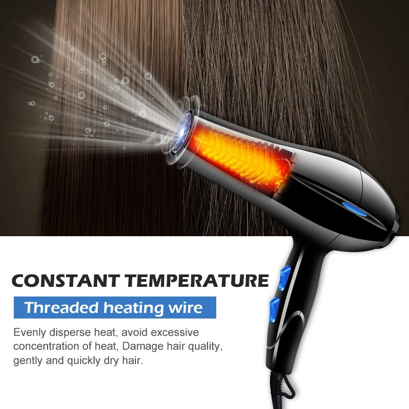 Professional Electric Hair Dryer Salon 3 Speed 2 Heat Hairdressing Blow 241225