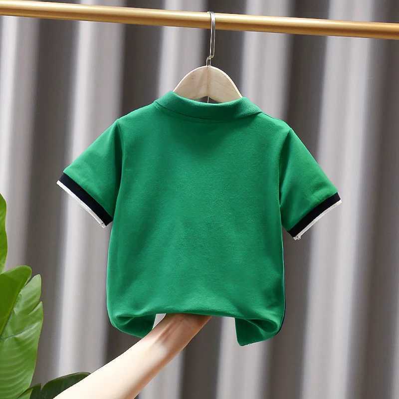 Summer Short-Sleeved Baby Boy Shirts Children Polo Shirts Cotton Kids Boys Color Matching T Shirt Toddler ClothingXJ241225